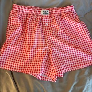 YES Women's Red Gingham Shorts